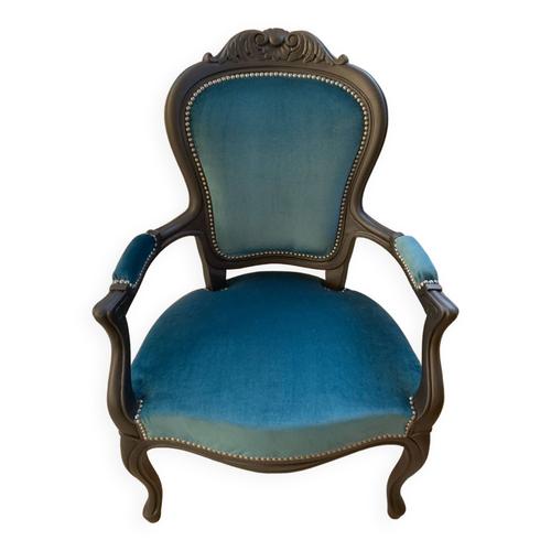 Fauteuil Cabriolet Bleu Canard Bleu