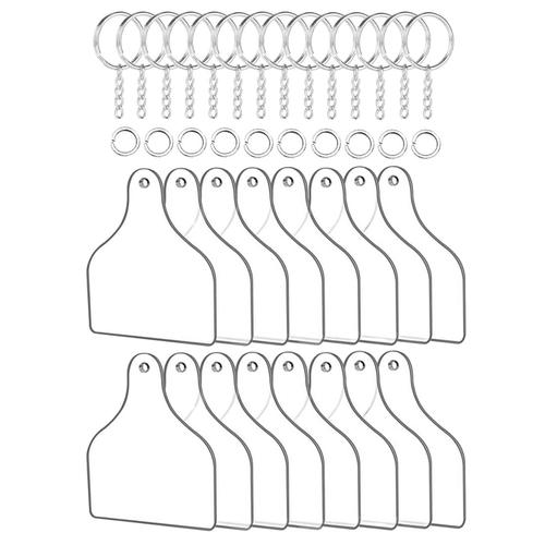 30 Pcs Transparent Acrylique Porte-clés Blancs Fournitures avec Trou  Suspendu Ornement Disque pour DIY Porte-clés Fabrication de Bijoux Vinyle  Tableau blanc