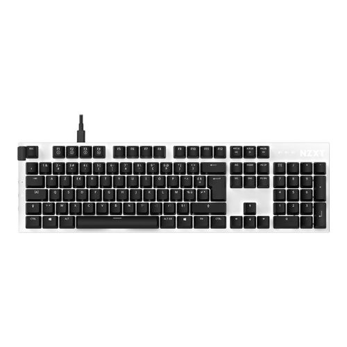 NZXT Function - Clavier - backlit - USB - AZERTY - Français - commutateur : Gateron Red (Hot-swappable) - blanc mat