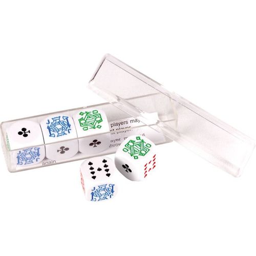 5 Dés De Poker 16mm Dans Une Boîte