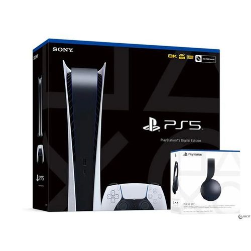 Pack Playstation 5 Digital Edition + Casque Ps5 Noir