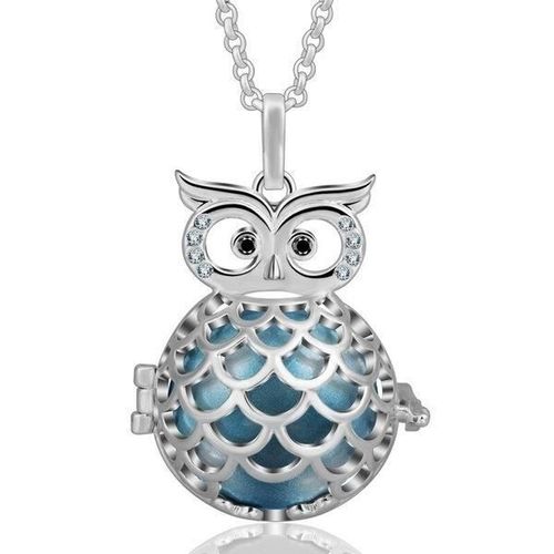 Bola De Grossesse Cage Hibou À Cristaux Avec Carillon Bleu