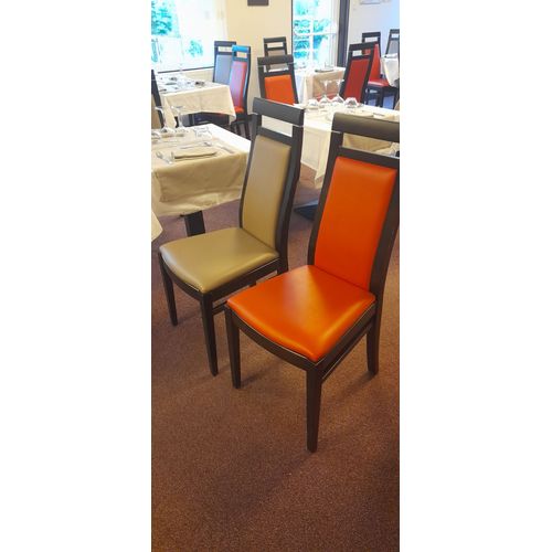 Chaise Simili Cuir Framboise Ou Taupe