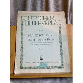 Schubert Pâtre Sur Le Rocher Partition Chant Clarinette Piano Breitkopf & Härtel