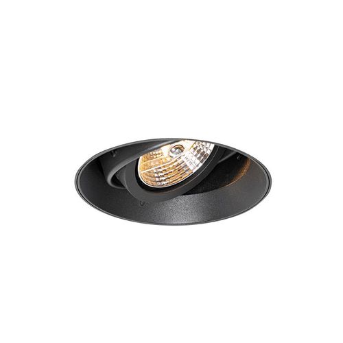 Qazqa Moderne Moderne Inbouwspot Zwart Gu10 Ar70 Rond Trimless - Oneon Aluminium Noir Rond / Luminaire / Lumiere / Éclairage / Intérieur / Salon / Cuisine Gu10 Max. 1 X 50 Watt