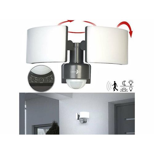 Double projecteur LED mural d'extérieur 3200 lm avec capteur PIR