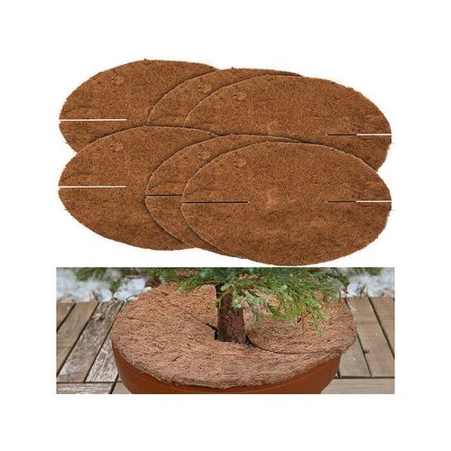 6 Nattes De Coco Rondes Antigels Pour Plantes Ø 38 Cm