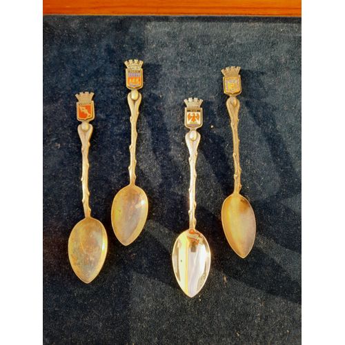 Lot De 4 Cuillères En Fer Blanc Vintage