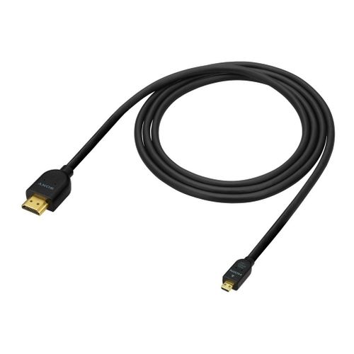 Sony DLC-HEU15 - Câble HDMI avec Ethernet - 19 pin micro HDMI Type D mâle pour HDMI mâle - 1.5 m - pour Cyber-shot DSC-RX10, RX100; Handycam FDR-AX43, AX45, AX60; a6100; a6400; a7C; a9 II