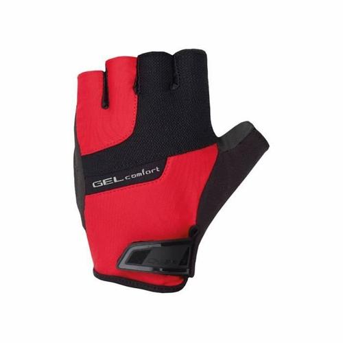 Gants Velo Court Adulte Chiba Gel Confort Noir-Rouge M Protect Canal Carpien (Paire)