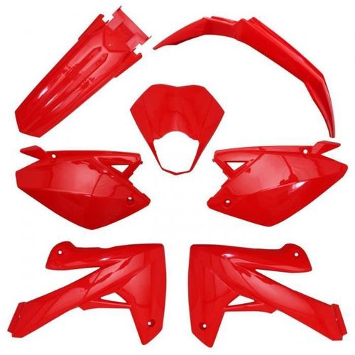 Kit Carénage 7 Pièces Rouge Brillant Pour Moto Rieju 50 Mrt 2009 À 2020
