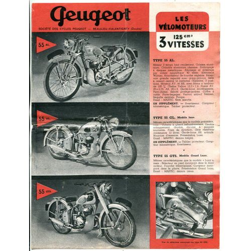 Publicité Peugeot - Vélomoteur 125 Cm3 - Motocyclette 175 Cm3