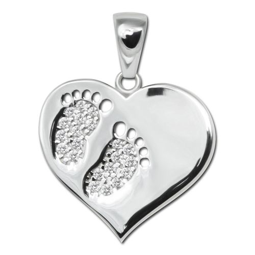 Pendentif Chaîne C?Ur Pour Femme Silberdream En Argent Sterling 925 Avec Zircone Sdh4392w