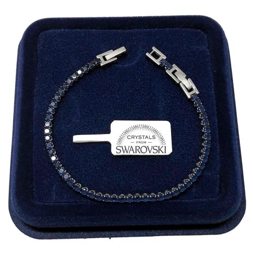 Bracciale Tennis Blu In Acciaio Con Cristalli Swarovski Elements