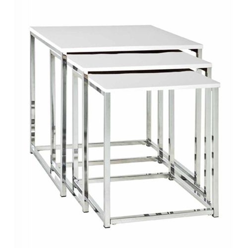 Paris Prix - Lot De 3 Tables D'appoint "Zélie" 42cm Blanc