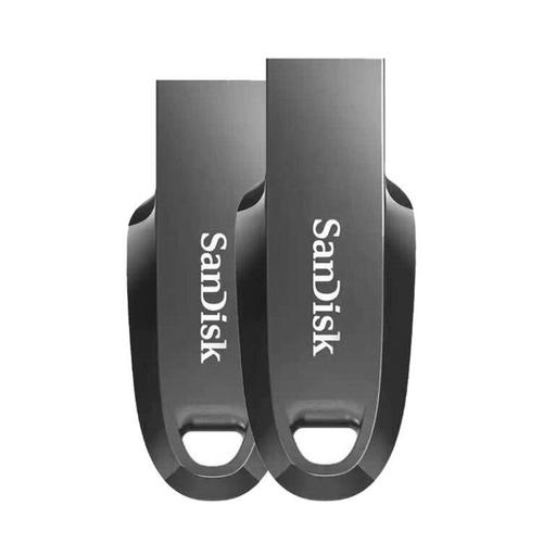 2 x Clé USB SanDisk Ultra Curve 32Go USB 3.2 Gen1 100MB/s SDCZ550-032G-G46 Flash Drive (paquet de deux)