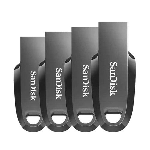 4 x Clé USB SanDisk Ultra Curve 32Go USB 3.2 Gen1 100MB/s SDCZ550-032G-G46 Flash Drive (paquet de quatre)