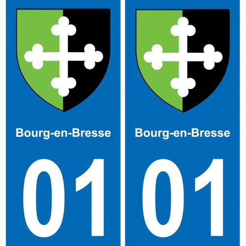 01 Bourg-En-Bresse Blason Autocollant Plaque Stickers Ville - Droits