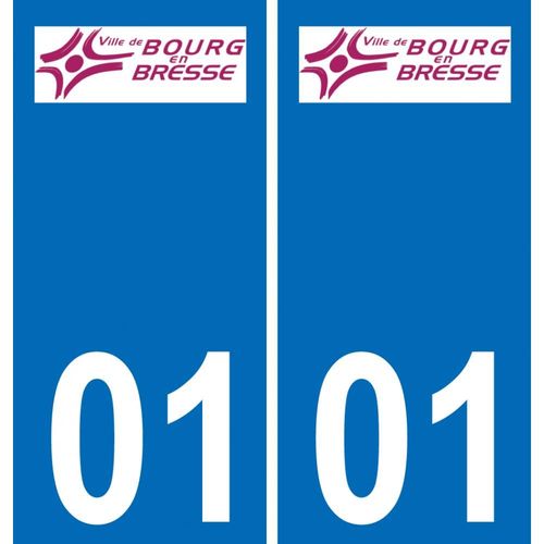 01 Bourg-En-Bresse Logo Autocollant Plaque Stickers Ville - Droits
