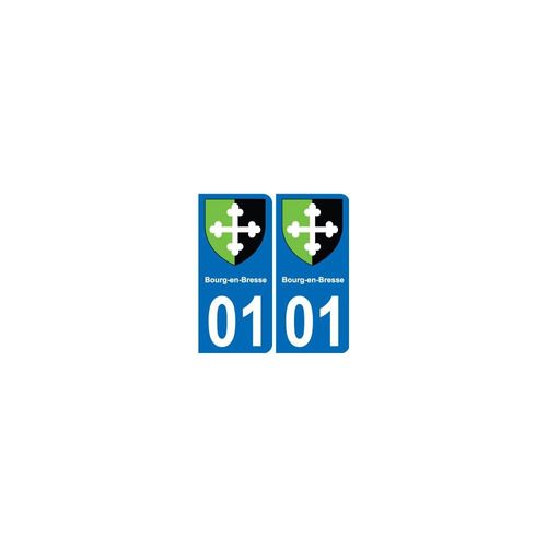 01 Bourg-En-Bresse Autocollant Sticker Plaque Immatriculation Auto Ville - Arrondis