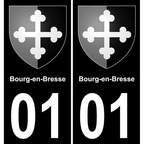 01 Bourg-En-Bresse Autocollant Sticker Plaque Immatriculation Auto Ville - Droits
