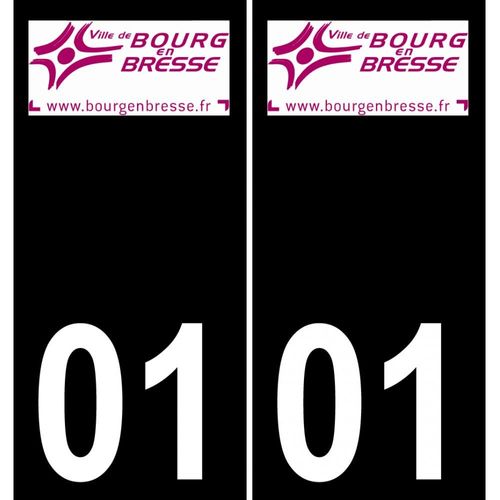 01 Bourg-En-Bresse Logo Autocollant Plaque Immatriculation Auto Ville Sticker - Droits