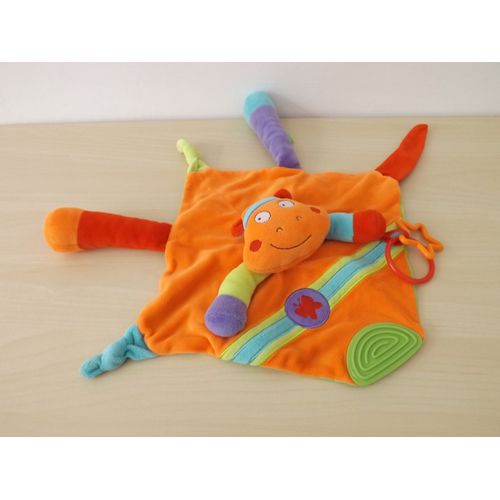 Doudou Ours Hippopotame Orange Babysun