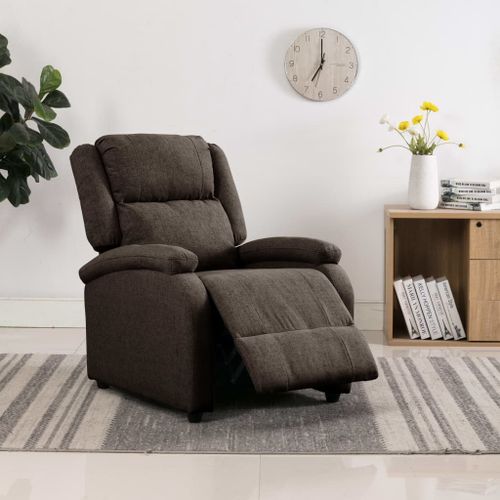Vidaxl Fauteuil Inclinable Marron Foncé Tissu