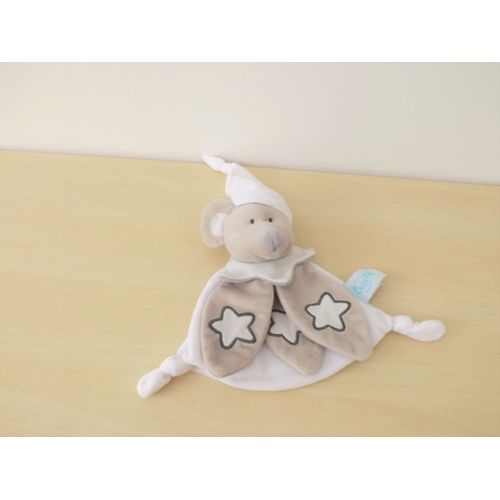 Doudou Souris Blanche Gris Beige Baby Nat'