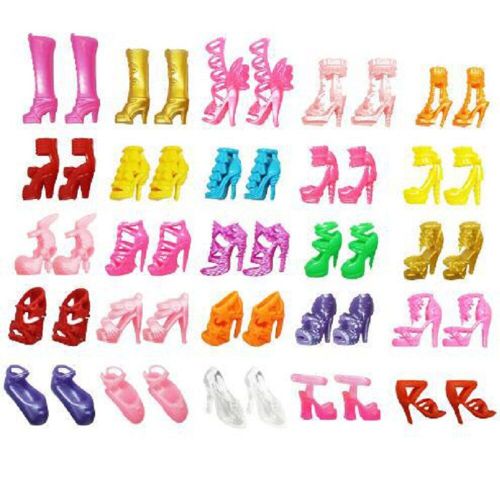 Sandales Décontractées De Haute Qualité Pour Femmes, Chaussures D'automne, Bottes, Accessoires De Vêtements Pour Poupée Barbie, Pieds Plats, Jouets Pour Enfants, 60 Paires