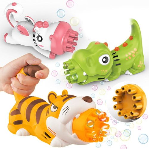 Machine À Bulles Électrique En Forme D'animaux De Dessin Animé, Pistolet À Bulles D'eau Pour L'été, Jouets D'extérieur