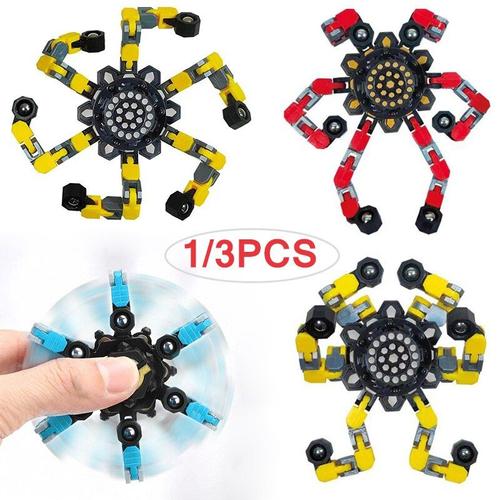 1/3pc Enfants Déformable Soulagement Du Stress Jouet Doigt Spin Haut Fidget Spinner Transformable Chaîne Créative Mécanique Gyroscope Jouet Robot