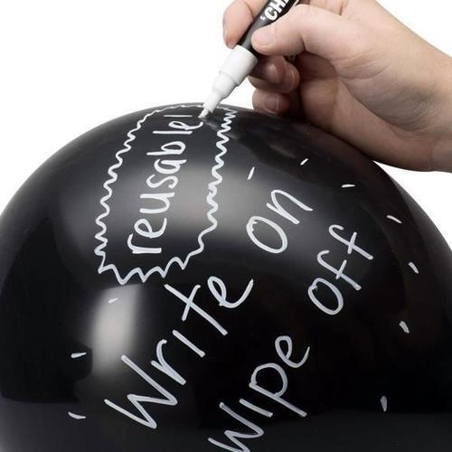 20 Ballons Ardoise Noir Avec Stylo Craie Et 20 Bâtonnets * Nombre De Ballons : 20 * Nombre D'attaches Et Bâtons : 20 * Nombre De