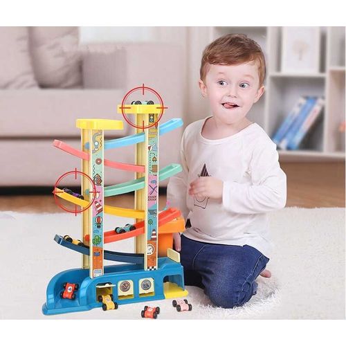 Jouets Montessori pour tout-petits, rampe de voiture, pistes de course, Garages, Parking, cadeau pour garçons et filles âgés de 1, 2 et 3 ans