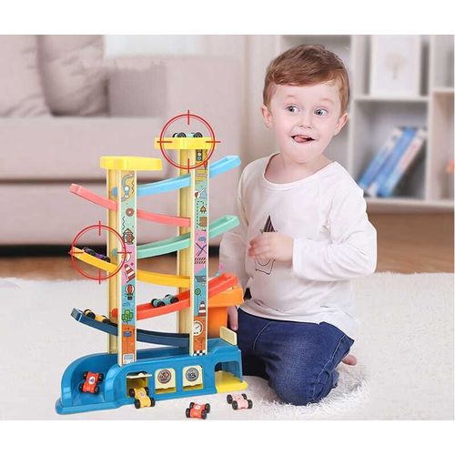 Jouets Montessori Pour Tout-Petits, Rampe De Voiture, Pistes De Course, Garages, Parking, Cadeau Pour Garçons Et Filles Âgés De 1, 2 Et 3 Ans