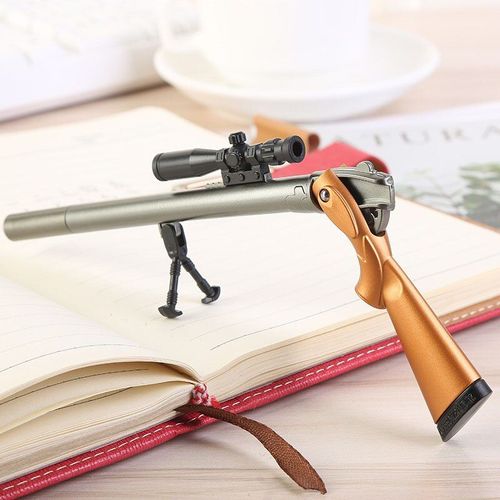 Stylo Gel Créatif En Plastique En Forme De Fusil Pistolet, Recharge Encre Noire 0,5 Mm, Jouet Coréen D'armes Pour Enfant, Idéal Comme Cadeau, Fournitures Scolaires, Papeterie, 1 Pièce