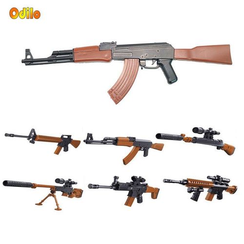 Jeu De Construction En Blocs Pour Garçons, 6, Pièces/Ensemble, Jouet De Bricolage, Pistolet 98k Awm, Mini-Pistolet De Simulation, Modèle Militaire À Assembler, Cadeau De Noël Pour Garçons