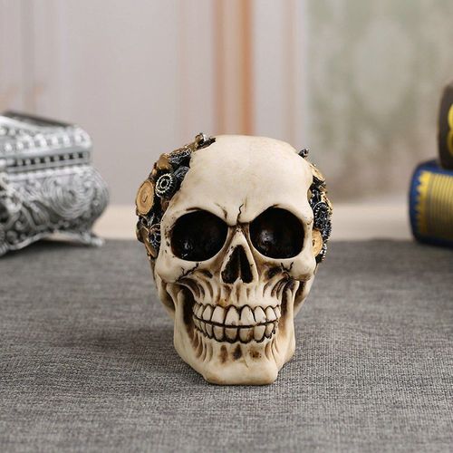 Figurines De Décoration Pour Halloween, 1 Pièce, Jouets Créatifs, Petits Équipements En Résine, Corbeau, Style Indien, Crâne