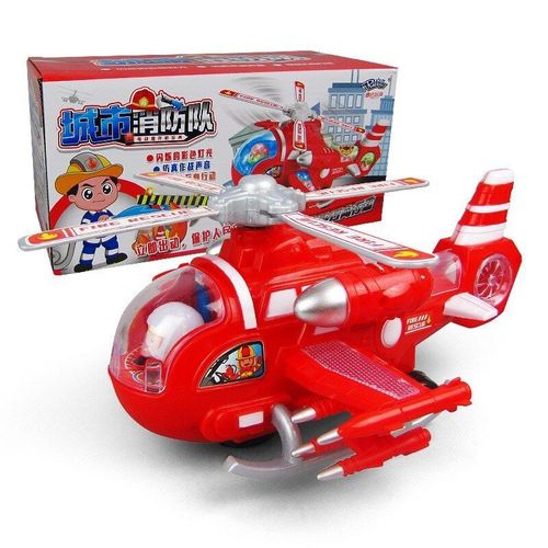 Hélice Électrique À Rotation Automatique, Véhicule Rouge, Jouet, Pilote Mignon, Éclairage Led, Musique, Jouet Pour Enfant, Modèle Hélicoptère, 1 Pièces