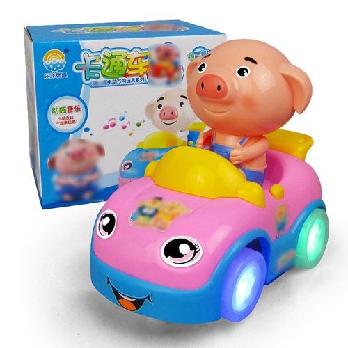 1 Pièce, Éclairage Électrique 3d Créatif, Pilote Automatique, Cochon Drive, Modèle De Jouets, Personnalité, Musique Rotative, Jouet De Divertissement Pour Enfants