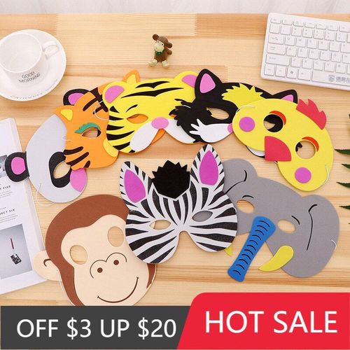 Masques Animaux Eva Pour Enfants, 7 Pièces, Chapeau, Jouets Mignons, Accessoires De Performance, Drame De La Forêt, Halloween, Fête Pour Enfants, Jouet Cosplay
