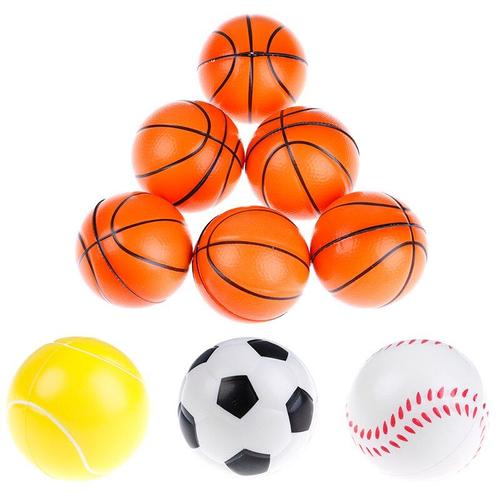 Balle De Sport De Plein Air Pour Enfants, 6 Pièces, Mini, Basket-Ball, Football, Tennis, Série D'exercices, Élastique Doux, Balle Anti-Stress