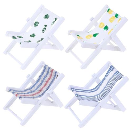 Chaise De Plage Miniature, 4 Pièces, Micro Chaise De Bureau, Poupée, Micro Décor De Paysage
