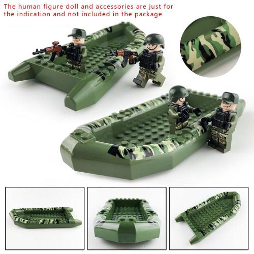 Bateau Gonflable De Camouflage Pour Soldats, Blocs De Construction Swat En Caoutchouc Blanc Marine, Jouets Pour Enfants