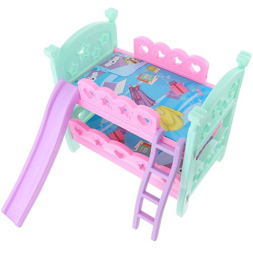 Maison De Poupée, Accessoire De Mini Lit Modèle, Accessoire De Scène De Bricolage, Meubles Miniatures, Lit Superposé Pour Enfants Et Bébés
