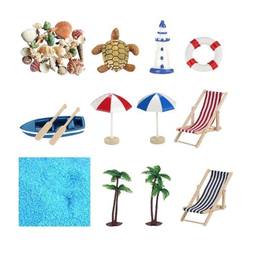 Mini Bateau En Coquillage, Mini Bouée De Sauvetage, Décoration Micro Paysage De Plage, Accessoires De Maison Pour Jardin, Cadeau De Maison Pour Enfant, 12 Pièces