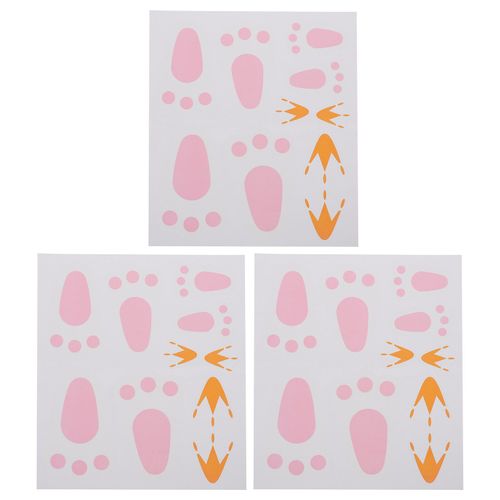 Lot De 3 Autocollants Décoratifs De Pâques, En Pvc, Adorables Empreintes De Lapin