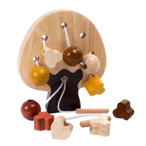 Jouets En Bois Pour Bébé, Bricolage, Dessin Animé Forêt, Enfilage, Perles En Bois, Jouet Éducatif Montessori Pour Enfants De 3 4 5 6 Ans Bo