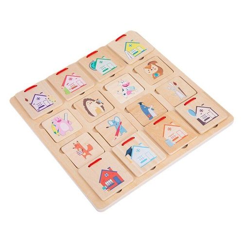 Puzzle 3D en bois avec animaux de dessin animé Montessori pour tout-petit, jouet de construction, jouets éducatifs pour bébé, respectueux de l'environnement