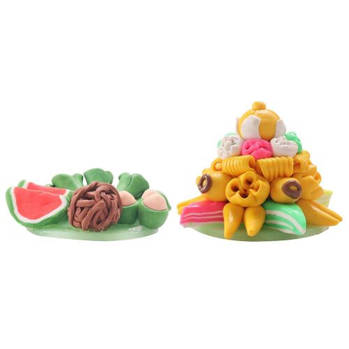 Mini Maison Miniature De Nourriture Pour Poupée, Modèle De Mise En Page De La Scène, 2 Pièces